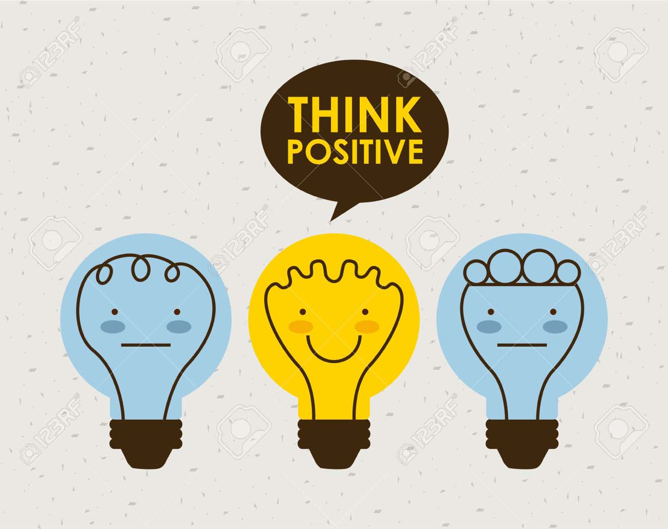think positive graphic design , vector illustration