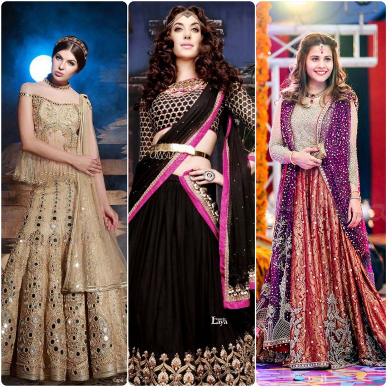 Latest Paksitani & Indian Ghagra Choli Dresses Designs Collection 2016-2017