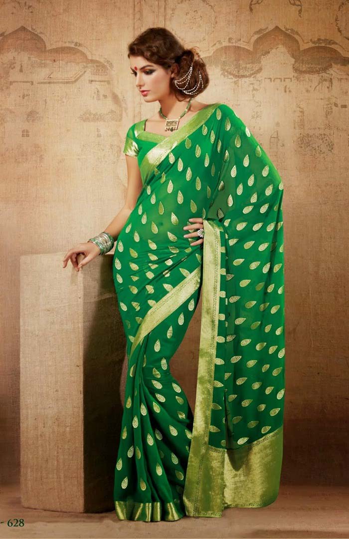 Pakistani & Indian Designers Party Wear Sarees Collection 2016-2107 (6)