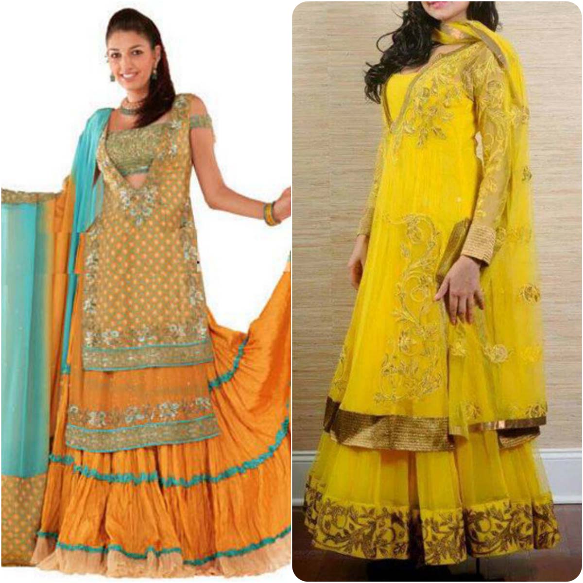 Yellow Color Mehndi Dresses