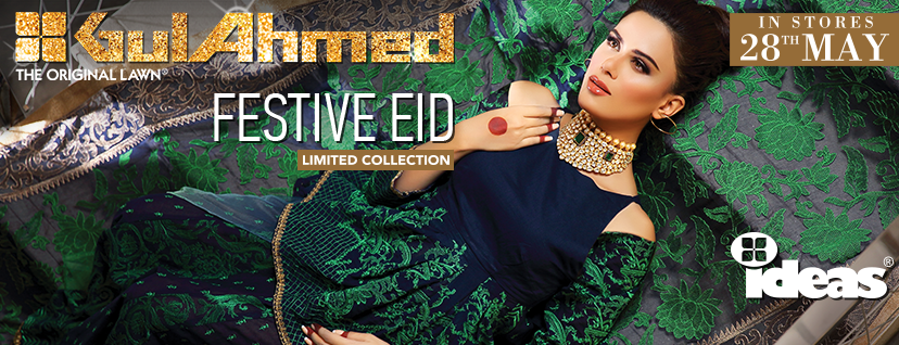 Gul Ahmed Festive Eid Dresses Embroidered, Silk, Lawn and Chiffon Collection 2016 (1)