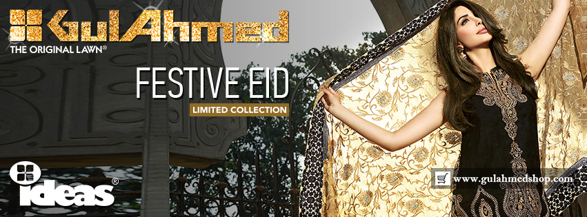 Gul Ahmed Festive Eid Dresses Embroidered, Silk, Lawn and Chiffon Collection 2016 (3)