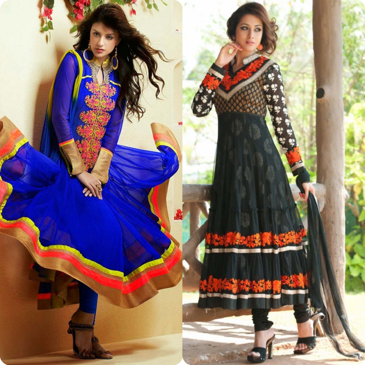 Indian Stylish Umbrella Frock and Churidar Dresses for Girls 2016-2017 (15)