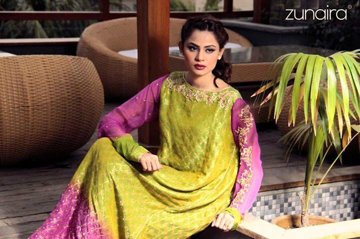 Zunaira Lounge Party Wear Frocks Dresses Design Collection 2016-2017