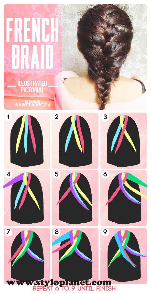 How to Make French Braid Step by Step French Top Knot Tutorial With Pictures (12)