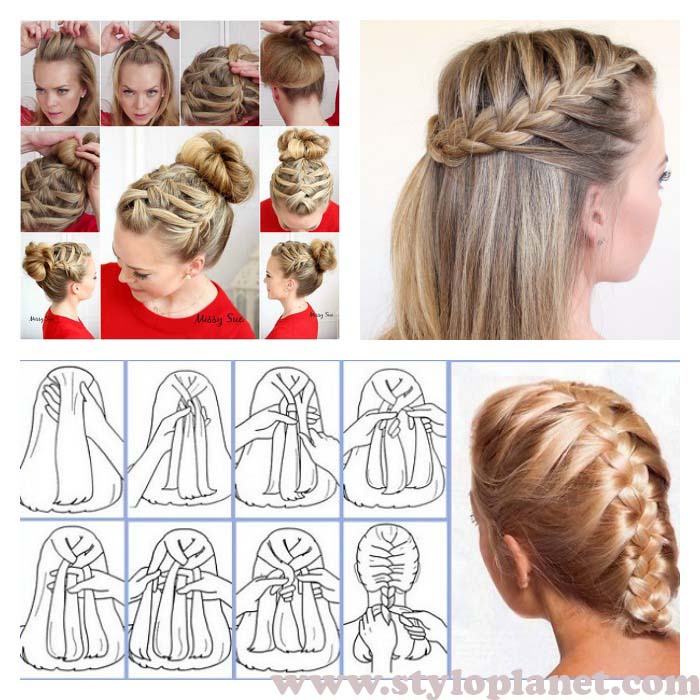 How to Make French Braid Step by Step French Top Knot Tutorial With Pictures (5)