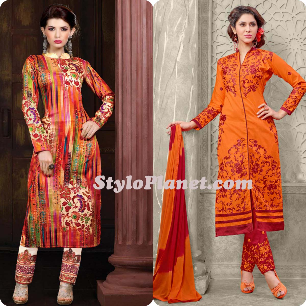 Latest Straight Pant Suits Dresses Design Collection for Women 2016-2017 (15)