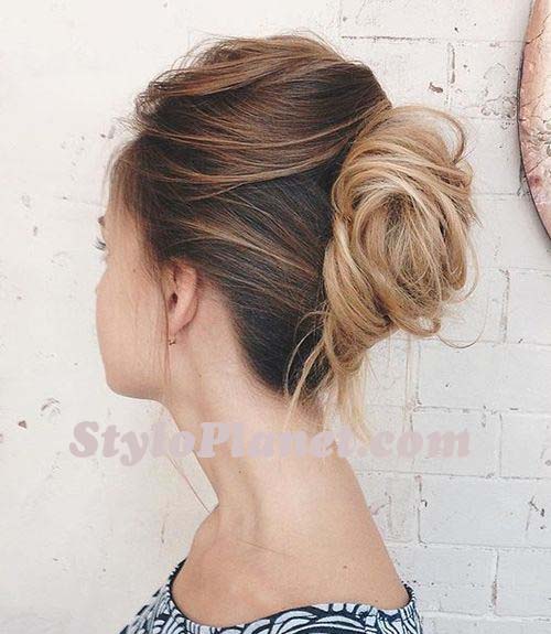 Messy French Twist for Ombre Hair