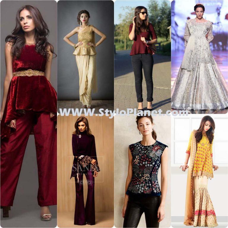 Latest Designers Peplum Tops/Shirts Designs & Trends 2018-2019 Collection