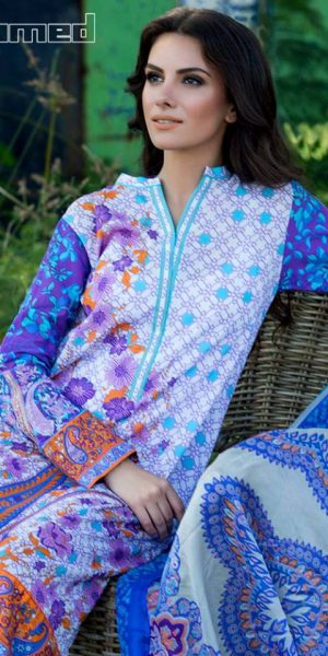 Gul Ahmed Summer Silk & Chiffon Dresses Collection 2017-2018 (6)