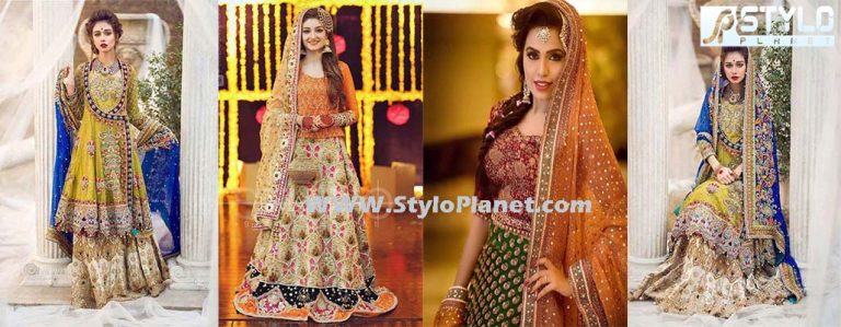 Latest Bridal Mehndi Dresses Designs 2017-18 Collection for Wedding Brides