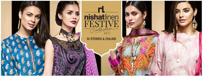 Nishat Linen Printed and Embroidered Eid Dresses Collection 2017-18