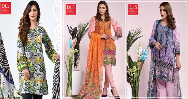 DLS Din LifeStyle Premium Winter Cambric Dresses Collection 2017-2018