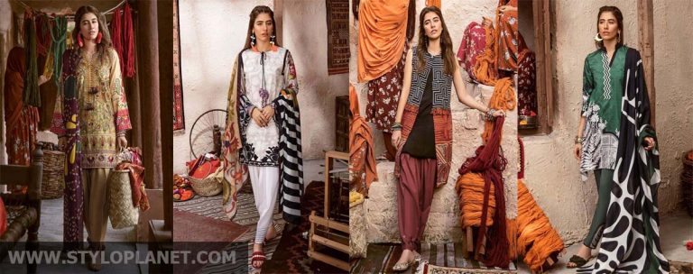 CROSS STITCH WINTER COTTON SATIN EMBROIDERED COLLECTION 2018-2019