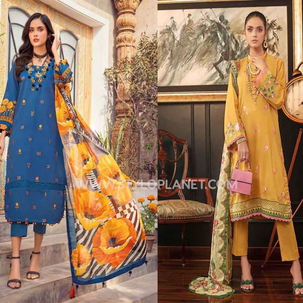 Gul Ahmed 3PC Silk Lawn Unstitched Suit 2022 Collection (7)
